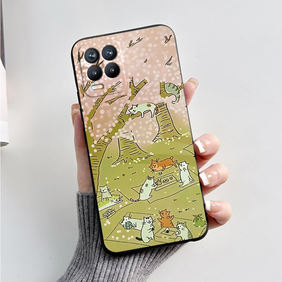 For Realme 8 Case Bear Cartoons Cat Cute Cover Coques For Realme 8 Pro Phone Cases Cover Realme8 5G Realme 8i Fundas Soft Capa