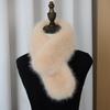 Женский двусторонний корейский шарф из искусственного лисьего меха - Толстый плюшевый зимний утеплитель для шеи