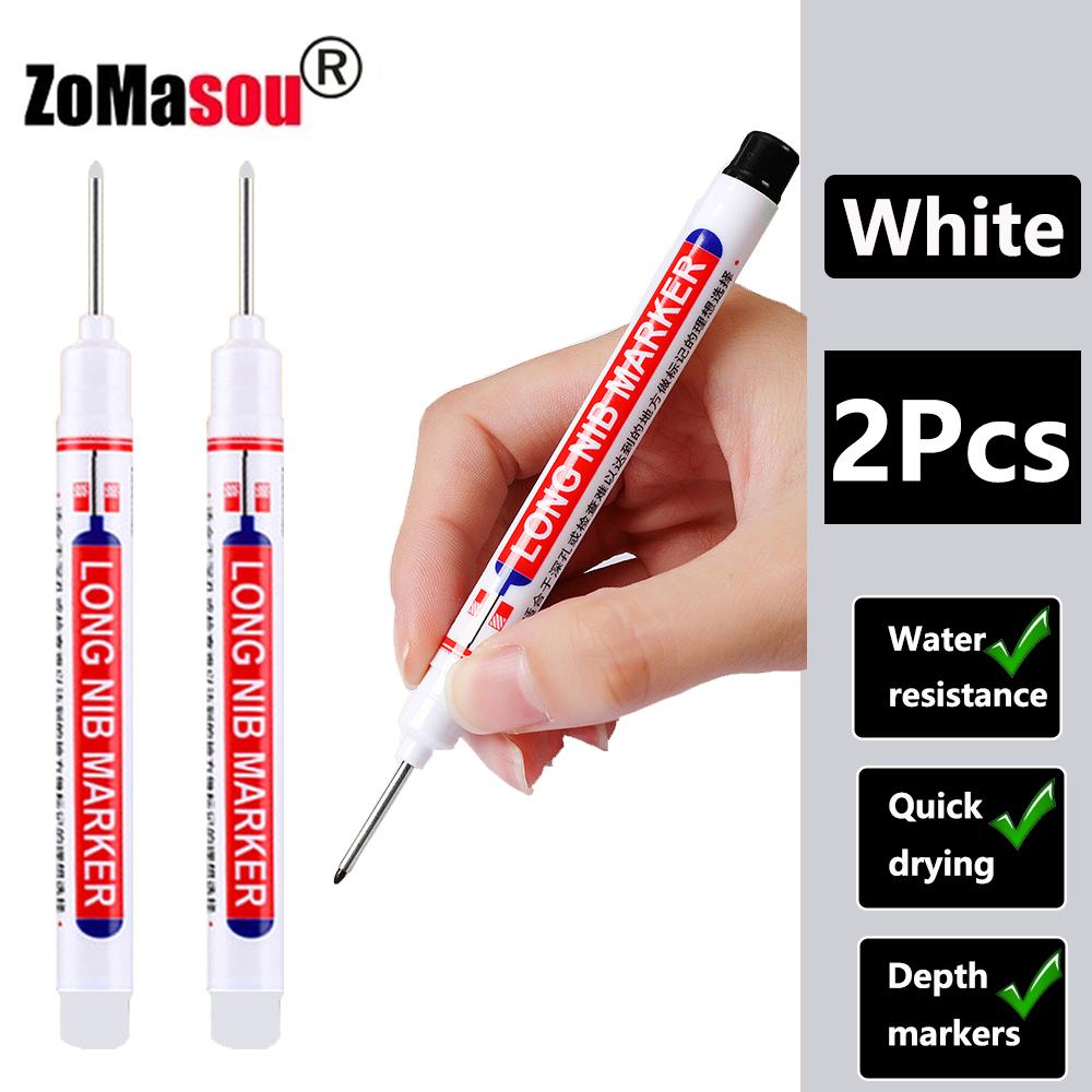20mm 1-100Pcs Waterproof Deep Hole Marker Long Head Markers Pen Woodworking for Metal Carpenter White/Black/Red/Blue/Green Ink