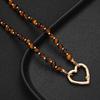 Natural Tiger Eye Beaded Heart Pendant Necklace for Women Vintage Gold Color Love Clasp Boho Choker Trendy Jewelry Birthday Gift1