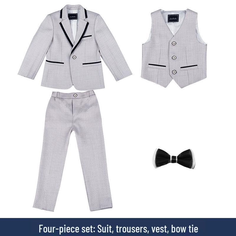 Осенне-зимний костюм-тройка для мальчиков: Красивый блейзер светлого цвета для первого дня рождения малыша/мальчика-цветочника/выступления