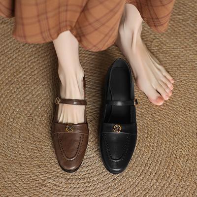 Новая однотонная повседневная обувь, женские ленивые туфли на все сезоны, с открытым верхом, на черном среднем каблуке, на толстой подошве, нескользящая женская обувь