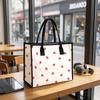 Cute Strawberry Pattern Tote Bag Casual Large Capacity Shopping Handbag For Women Daily Use
