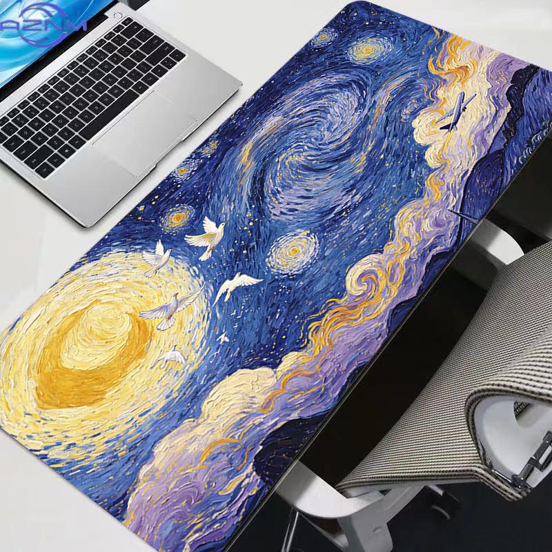 Mouse Pad Abstract Oil Painting Large Pc Computer Gamer Kawaii Gaming Accessories Mousepad Keyboard Desk Mat Carpet Table