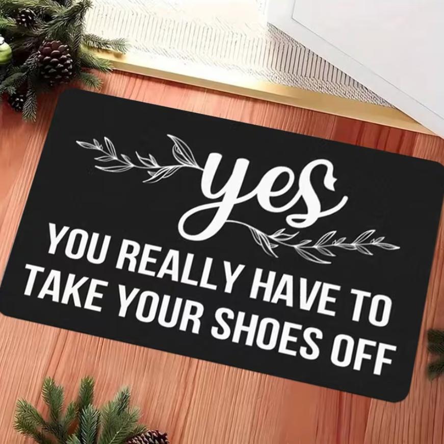 Rural Farmhouse Welcomes Non Slip Floor Mats with "please Put on Shoes and Take Off Shoes" Floor Mats. Thank You for Home Decor
