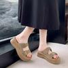 New Platform Shoes One-word Slippers Women's Outer Wear Summer Skirt Casual Beach Cool Slippers