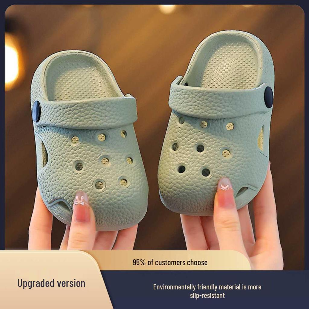 Хиты продаж 2026 года Crocs для детей - Нескользящие слипоны для дома и улицы, Закрытая обувь для мальчиков и девочек