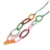 [R3250] - Designer Necklace 'Coloriage' Green Pink Orange - 85 Cm 35 Mm