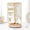 Adjustable Rotating Jewelry Stand Fashionable Wood Necklace Display Stand with Multiple Slots Handy Jewelry Rack
