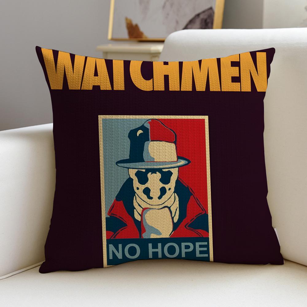 Dark WWatchmenS Cushion Cover Breathable and skinfriendly linen pillowcase square removable and washable cushion