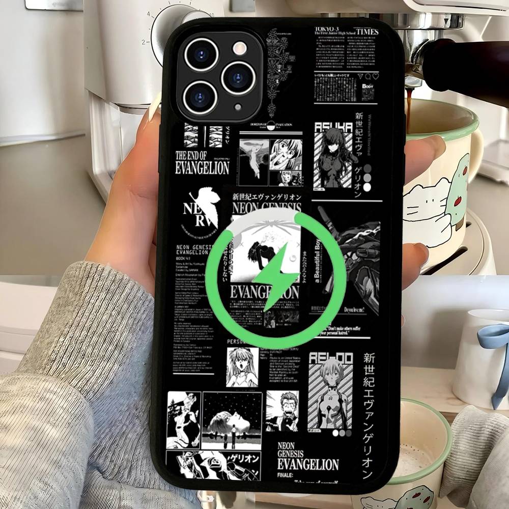 Аниме E-evangelion V-eva A-genesis Магнитный чехол для телефона с поддержкой Magsafe для iPhone 17 16 15 14 13 12 11 Plus Pro Max PC+TPU