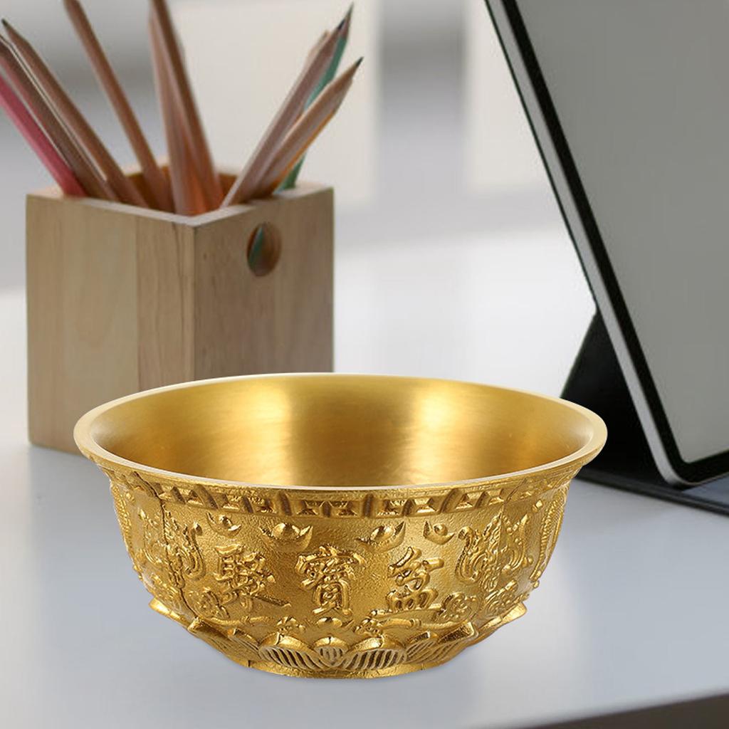1 шт. Орнамент "Чаша Сокровищ" Латунная Чаша Богатства Декор для Дома Офиса Магазина Храма Удача Процветание Фэн-шуй Подарок