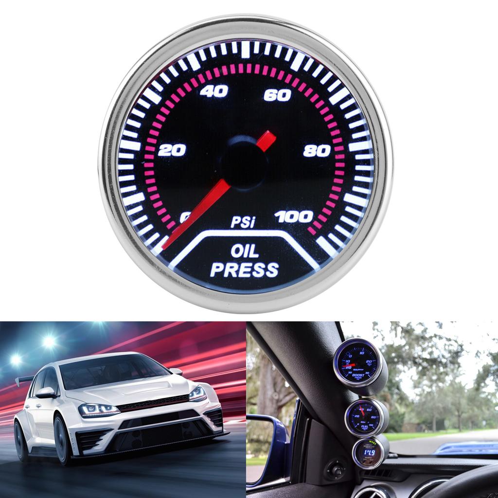 52mm2in светодиодный датчик давления масла 0100PSI измеритель с датчиком подходит для 12V 468 цилиндровых автомобилей