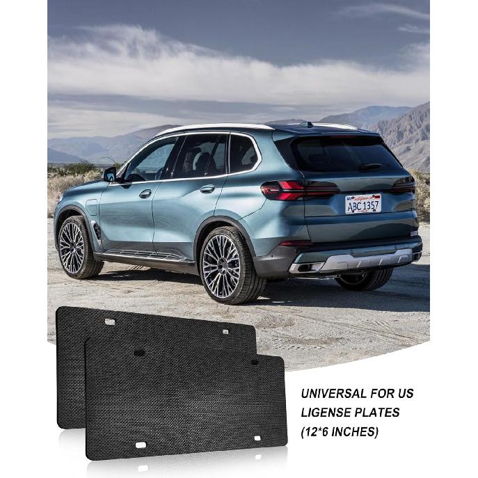 License Plate Anti Rattle Pads 2 Pack - EVA Foam Shockproof Padding For Noise Reduction & Protection, Universal Fit 12X6 US Cars/SUVs (Pads)