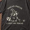 Hocus Pocus I Lost My Focus Raccoon Shirt, Funny Wizard Raccoon Comfort Colors Tee, Witchy Woodland Graphic, ADHD Humor Gift