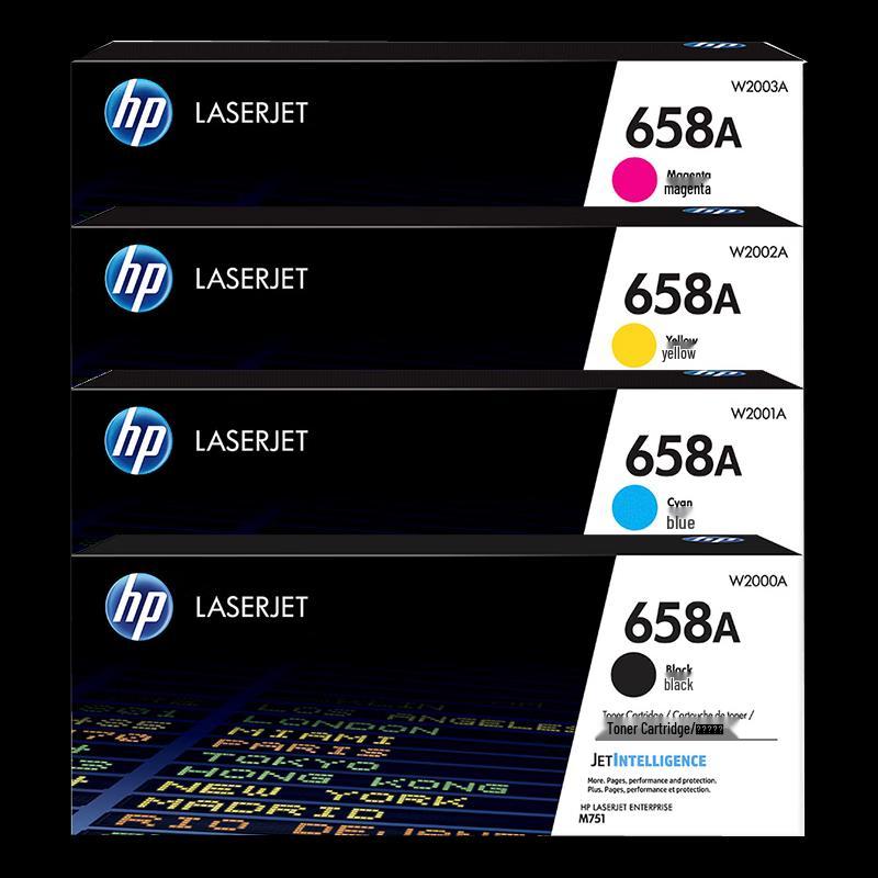HP 658A W2000A-W2003A Комплект из 4 оригинальных картриджей с тонером