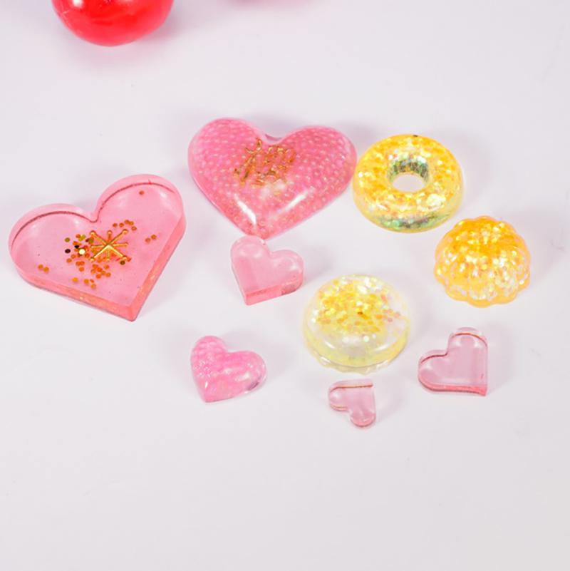 3D Love Heart Shape Silicone Mold Epoxy Resin Kitchen Cake Baking Decoration Chocolate Mold Diy Jewelry Earrings Pendant Tools