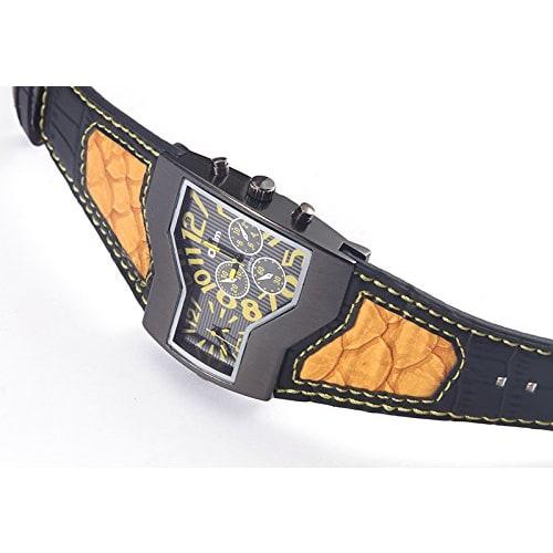 Men's Leather Watch (Yellow)