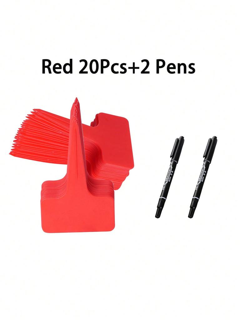 20 шт. этикеток для растений T-типа с гелевой ручкой, водонепроницаемые пластиковые бирки для растений, маркеры для сада в питомнике