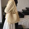 Versatile One-shoulder Straw Woven Bag, New Handmade Hollow Woven Bag, Tote Bag, Large-capacity Bag, Women's Portable Beach Bag.