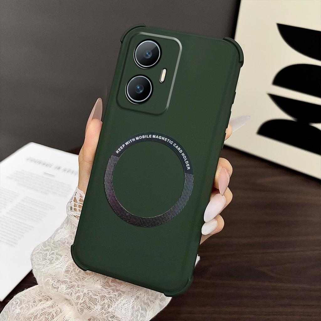 Чехол для realme C55 Матовый с покрытием Soft-Touch, Магнитный, с защитой углов (подушки безопасности), Противоударный бампер