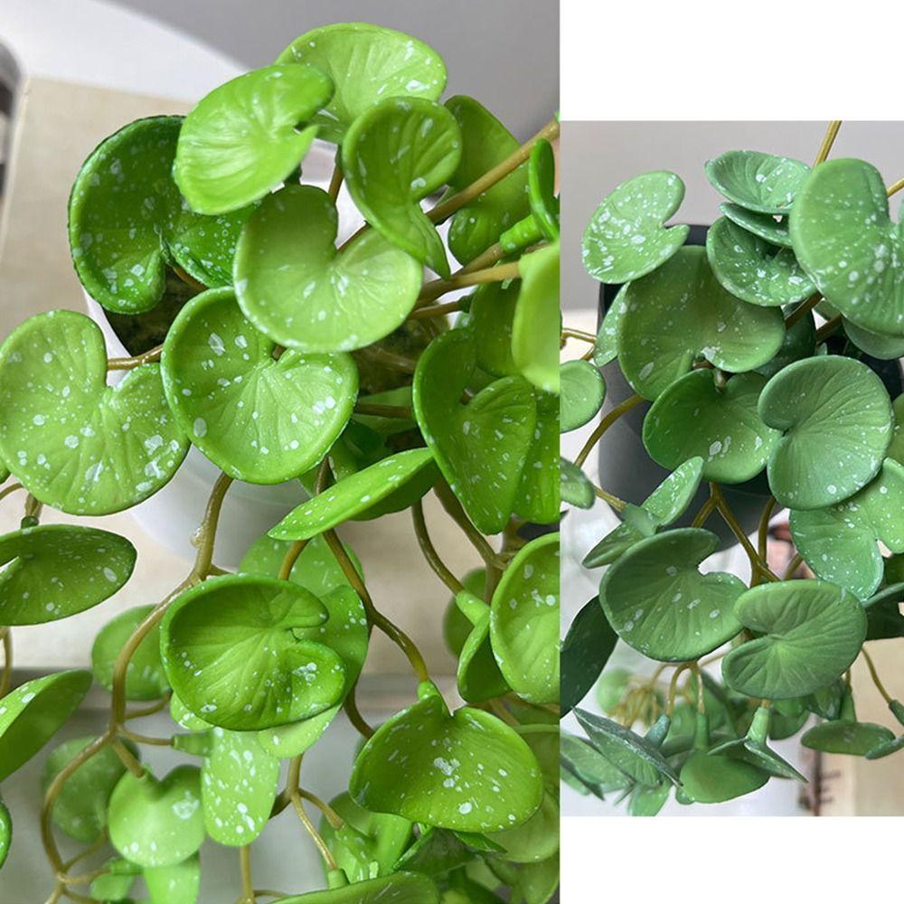 Handmade Artificial Copper Coin Grass Plants Soft Mini Bouquet Fake Ivy Leaf Leaves  Office
