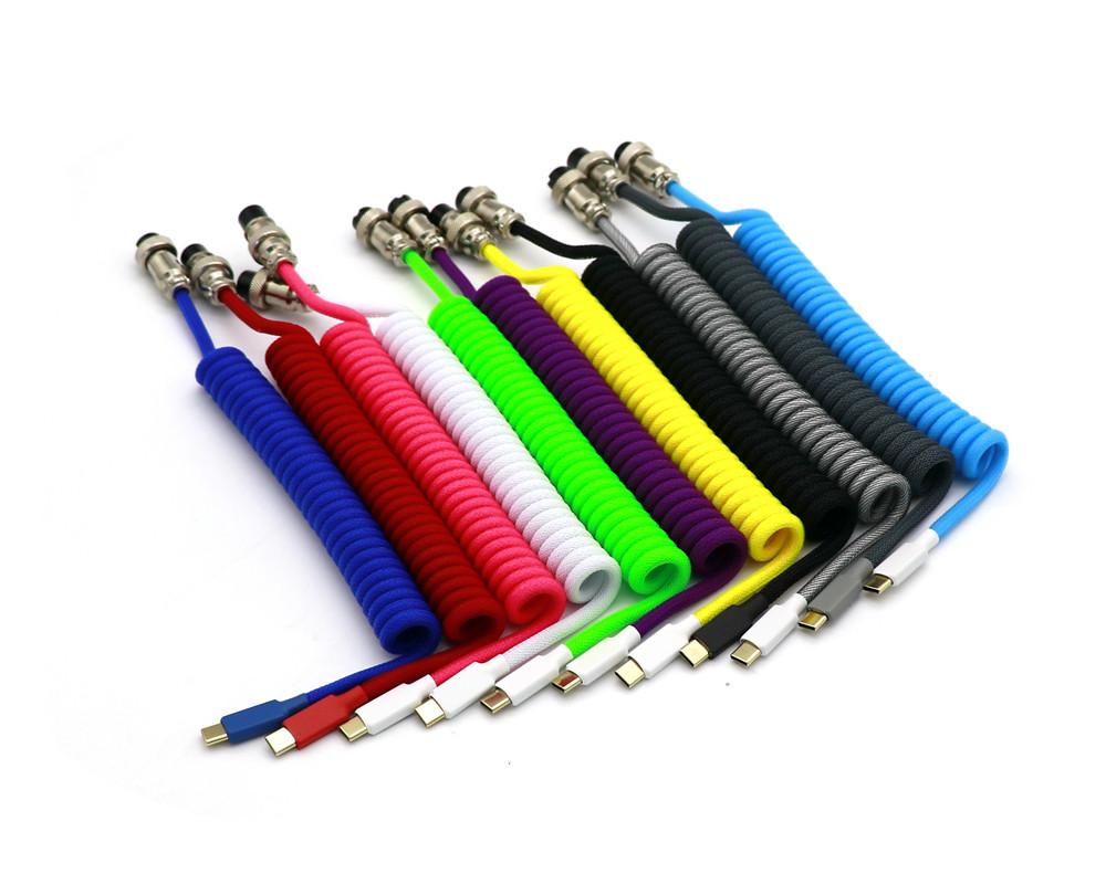 Angitu Premium Customized Mechanical Keyboard Data Cable USB Type C Aviator Cable With 0B/CY8/GX16 Colored Connector