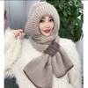 New Double Stitch Knitted Versatile Squirrel Fleece Scarf & Hat Set with Fleece Knitted Beanie
