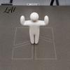 Скульптура Белого Человека 1/8 шт. 3D-печатная абстрактная фигурка Сидящая, Стоящая, На коленях Статуэтка Минималистичная Черная для Дома, Офиса