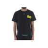 Off-White Футболка с коротким рукавом и желтыми стрелками Caution Tape, мужские топы, цвет черный OMAA002S181850061060