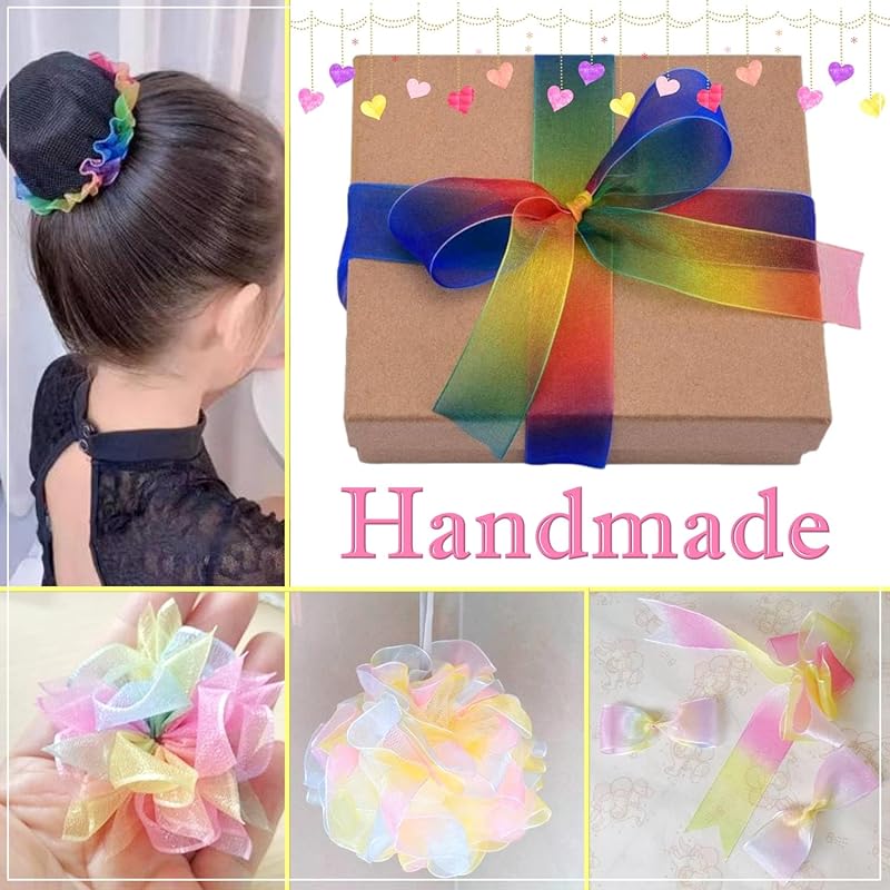 [moonfarm] радужная лента органза радужная лента подарочная упаковка ручная работа блеск прозрачный (яркий цвет, 5м)