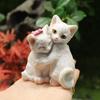 Micro Landscape Model Resin Couple Cats Statue Cute Cartoon Cat Figurine Creative Handicraft Animal Sculpture Office
