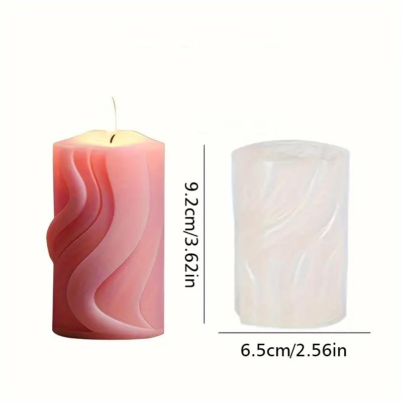 Абстрактное искусство Ароматерапия Свеча Форма ручной работы Силиконовый волнистый цилиндр Дизайн Креативные подарки Ремесло Декоративные аксессуары