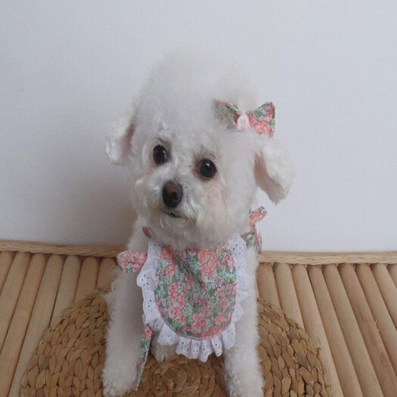 Haneul mung mung puppy cape, flower bib 4 colors