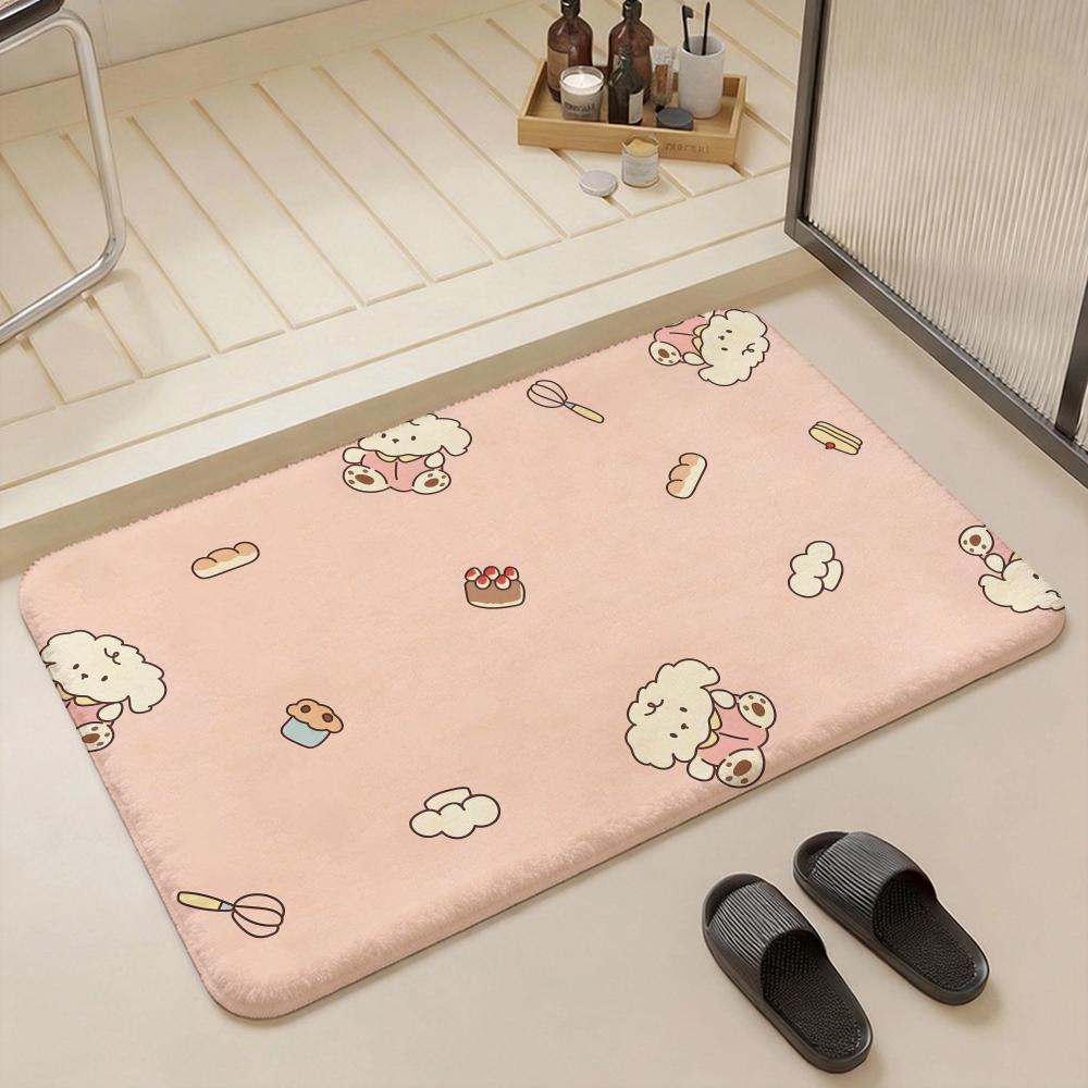 Animal A Bear Floor Mat Eco  Flannel Doormat Non Slip Odorless Indoor Floor Rug Soft Short Plush Home Mat