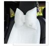 Cartoon Embroidered Bow Car Headrest Neck Pillow: Elastic, Breathable, and Stylish Car Interior Accessory.