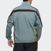 adidas Спортивная куртка с воротником-стойкой и молнией до середины, Зеленый/Черный/Оранжевый, Мужская, GP0845