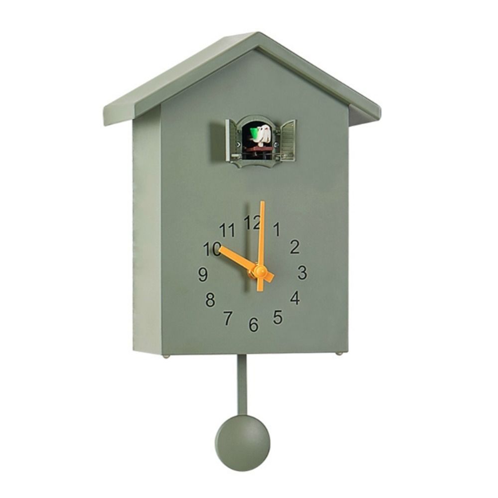 Accurate Bird House Clock House Shape Wall Art Modern Design Cuckoo Chime Garden