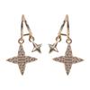 Starlight Stud Earrings with Diamonds, Exquisite Long Tassel Cross Earrings, Simple Niche High-end Earrings