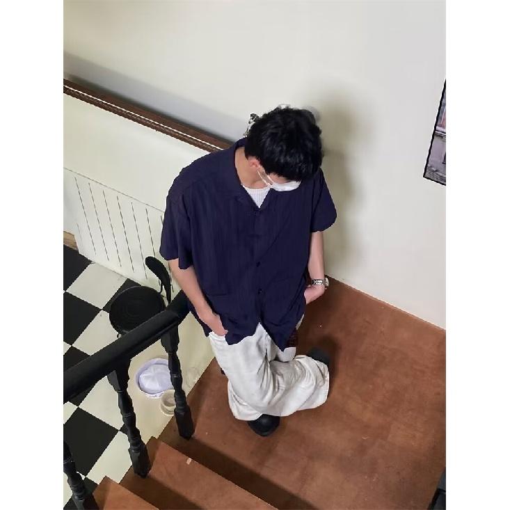 Летняя одежда мужская ретро повседневная рубашка студенческая свободная нишевая дизайнерская забавная новая мужская верхняя часть для ношения на открытом воздухе