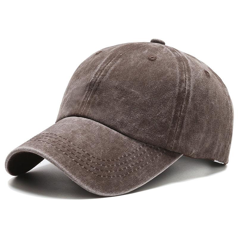 2021 New Men's Baseball Cap Washed Cap Light Plate Couple Hat Solid Color Spring and Autumn Hat Korean Version