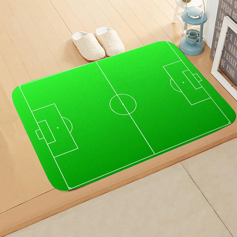 VIKAMA Football Pitch Doormat Stain-Resistant & Non-Slip Entrance Hallway Mat Bedroom Entrance Rug Bedside Carpet Home Decor