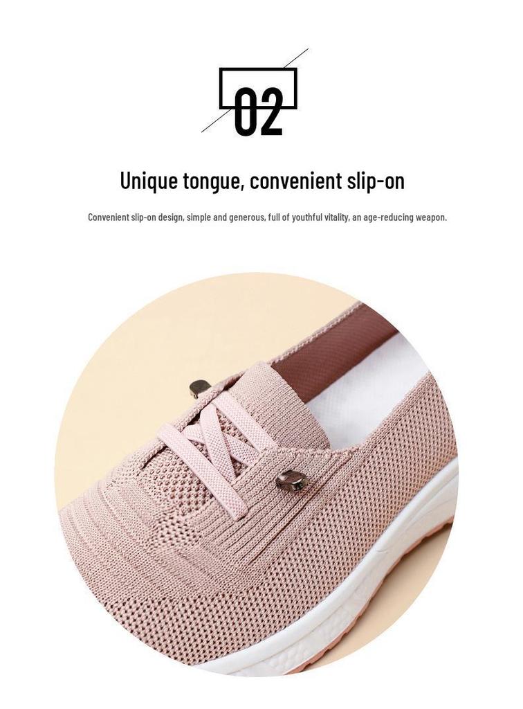 Женские повседневные кеды из дышащего материала Flyknit, без шнуровки, большого размера