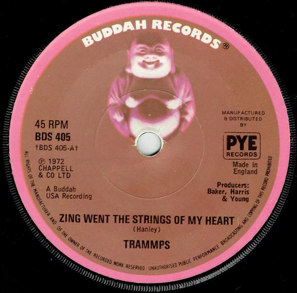 7-дюймовая пластинка TRAMMPS Zing Went The Strings Of My Heart BDS405 Buddah Records 1974 UK SoulFunk Б/у