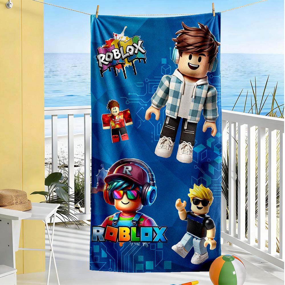 Roblox Beach Towel High Absorbency & Quick-Dry Comfortable Lightweight Suitable for Sports, Travel, Swimming, Yoga, Bathroom, Beach, And Pool