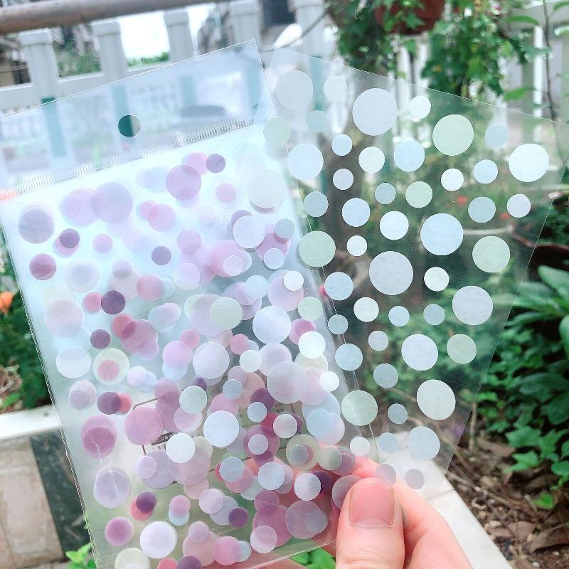 6 Sheets Round Star Washi Stickers Cute Kawaii Self Adhesive DIY Scrapbook Journal Stationery Supplies