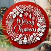 Деревянная рождественская табличка, круглая табличка «Счастливого Рождества» для декора на входную дверь, стену, идеальное рождественское украшение