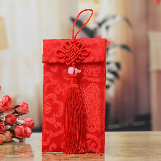 Красный конверт из искусственного шелка, китайская свадьба, красный карман, счастливые деньги, карта Hongbao, наличные