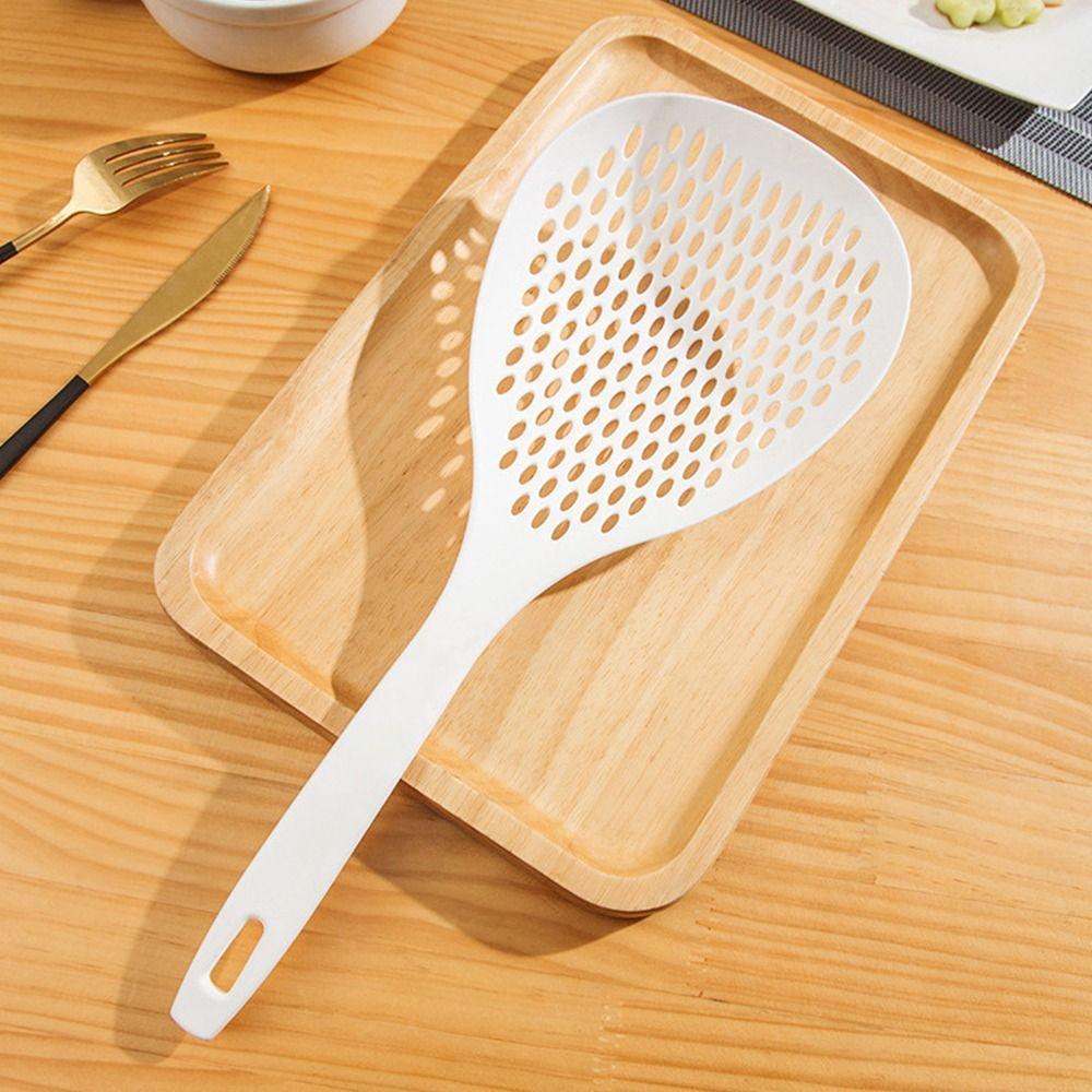 1Pcs Skimmer Food Straining Spoon Anti-scald Colander Strainer Portable Plastic Spoon