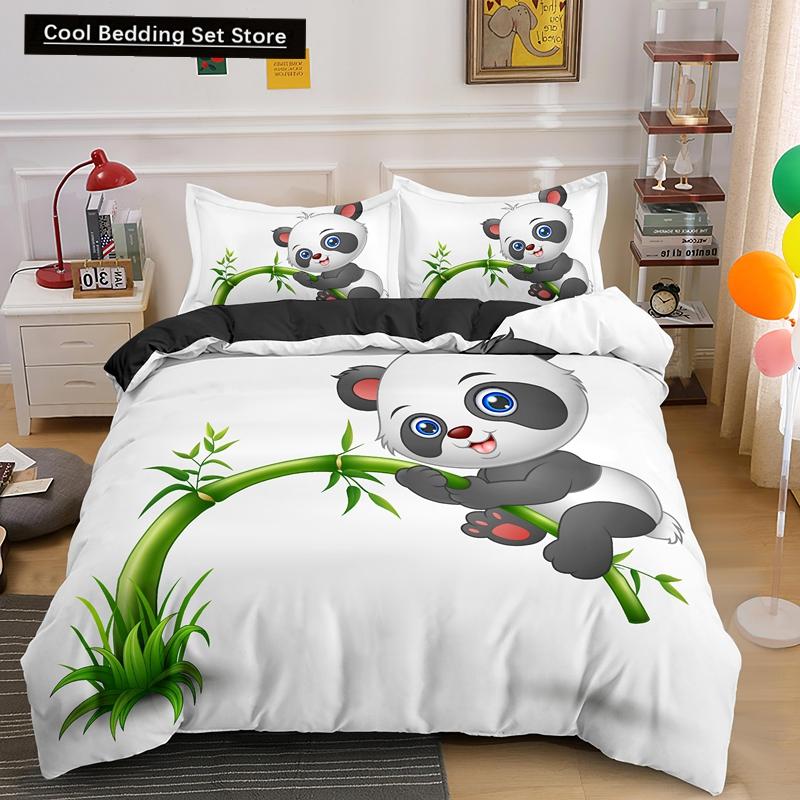 Комплект постельного белья с рисунком панды в 3D, милые напечатанные животные, пододеяльники, комплекты односпальных постельного белья размера «queen-size», одежда для взрослых и детей, подарки